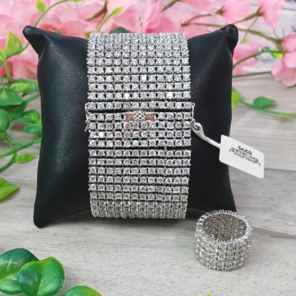 BMW Jewelry Iced Out Bling Bracelet And Ring NWT - Picture 1 of 16